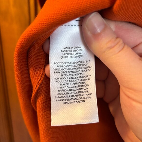 Polo Ralph Lauren Burnt Orange High Waisted A-Line Skirt Wool Blend - Picture 4 of 7